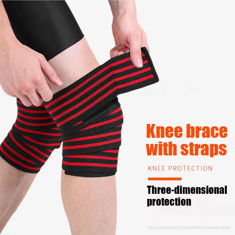 1Pc Leg Knee Compression Wraps Gym Weight Lifting Squat Training Knee Protection Bandage Elastic Anti-Slip Sports Knee Brace