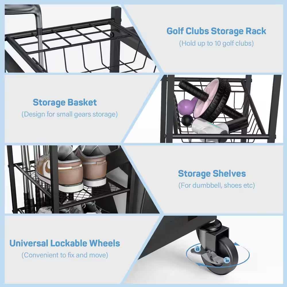 Multi-Weight Rack and Yoga Mat Storage Organizer