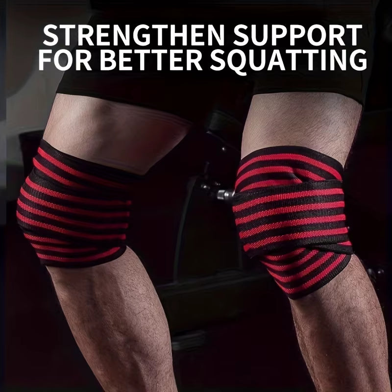 1Pc Leg Knee Compression Wraps Gym Weight Lifting Squat Training Knee Protection Bandage Elastic Anti-Slip Sports Knee Brace