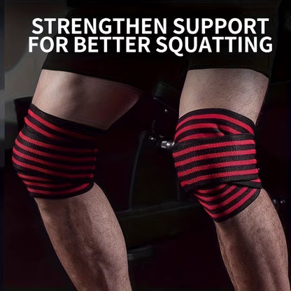 1Pc Leg Knee Compression Wraps Gym Weight Lifting Squat Training Knee Protection Bandage Elastic Anti-Slip Sports Knee Brace